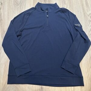 G/FORE Pullover Mens Large Blue 1/4 Zip Long Sleeve Navy Golf Top. Lantana Golf